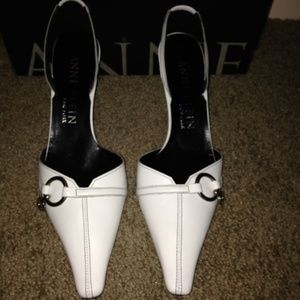 Anne Klein Leather Sling Back Heel